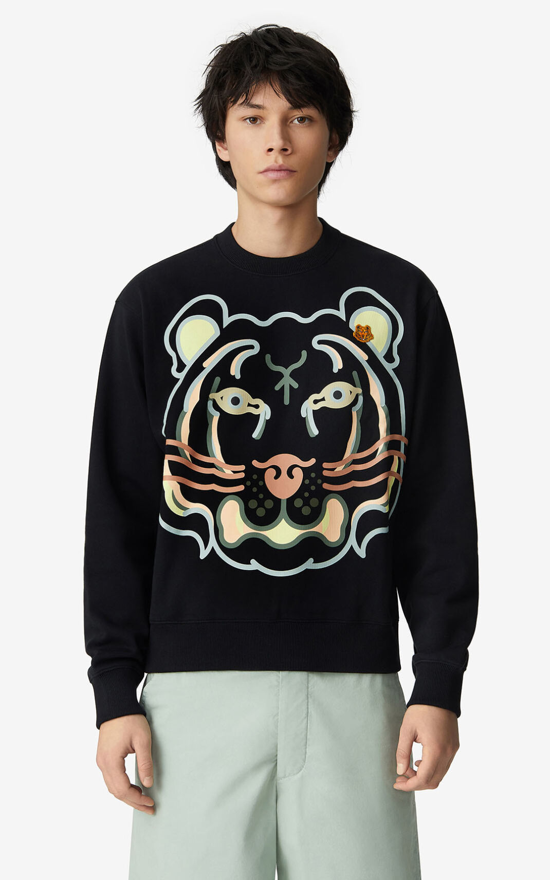 Sudadera Kenzo K Tiger Hombre Negras SDK825601